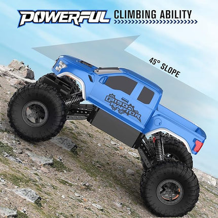 DOUBLE E Ford Raptor F150 RC Car 4WD Monster Trucks for Boys,11 Inches Off Road Crawler Vehicle RC Truck Toy Gift for Boys Girls 6 7 8-12 Years-Blue