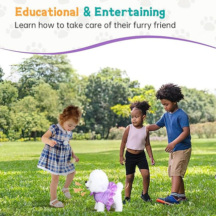 Walking Dog Toy Remote Control, Walking and Barking Robot Dog, Electronic Plush Puppy Toy for Kids Age 3-6, Ideal Gift for Girls(Great Pyrenees)