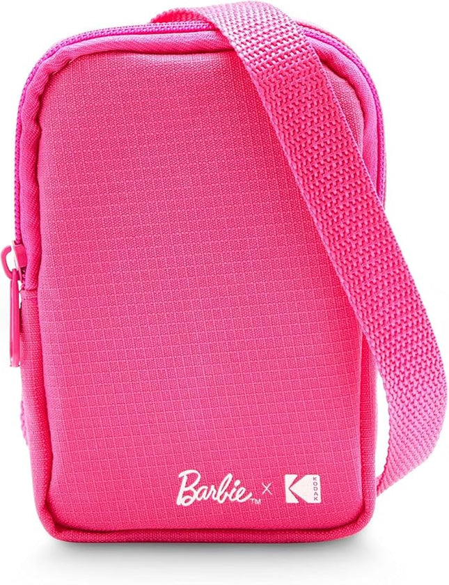 Kodak x Barbie Soft Case with Zipper Closure and Crossbody Shoulder Bag (Pink) Compatible with Printomatic Camera or Step Slim Photo Printer