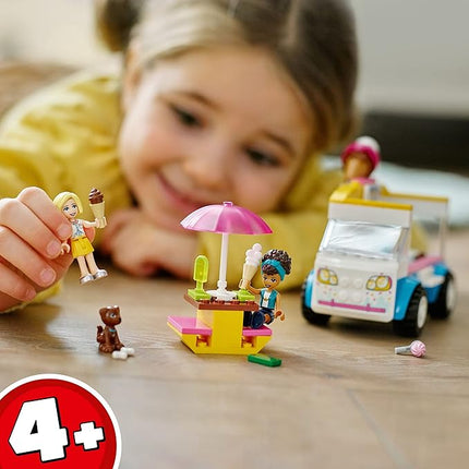 LEGO Friends Ice-Cream Truck Building Toy Pretend Play Gift for Kids Girls Boys Ages 4 and Up, Featuring Toy Van, Andrea & Roxy Mini-Dolls, Toy Dog and Accessories, 41715