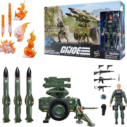 G.I. Joe Classified Series #182, Clayton “Hawk” Abernathy with M.M.S. (Mobile Missile System) Towable Vehicle, Collectible 6 Inch Action Figure Set