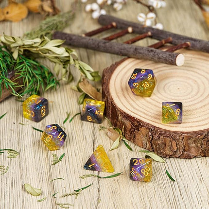 HDdais 7PCS Non-Binary-Pride Polyhedral DND Dice Set, Homosexual Flag D&D Dice for RPG and Other Table Games