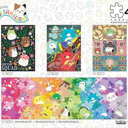 Buffalo Games - Squishmallows - 4 X 1 Multipack - Squish Multipack - Various Piece Count Jigsaw Puzzles for Adults - Challenging Puzzle Perfect for Game Nights