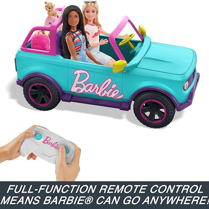 Barbie Hot Wheels RC SUV, Remote-Control Pink Vehicle That Fits 2 Fashion Dolls & Accessories, Includes Kid-Applied Stickers for Customization