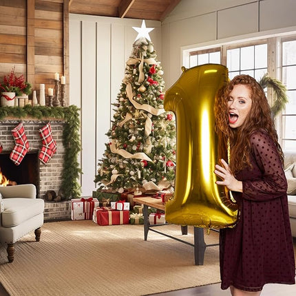 Smlpuame 40 inch Number Balloon 0-9 Gold Large Number 19 Balloons,Digital Balloons for Birthday Party Celebration Decorations Supplies, Helium Foil Number Balloons for Wedding Anniversary