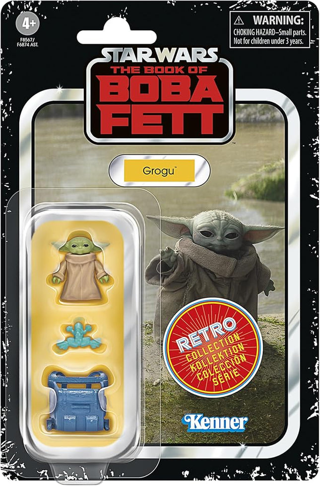STAR WARS Retro Collection Grogu, The Book of Boba Fett 3.75 Inch Collectible Action Figures, Ages 4 and Up