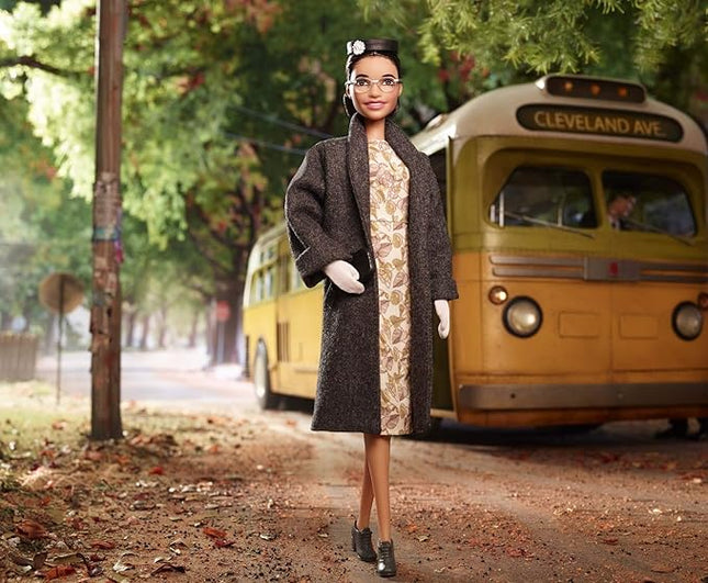 Barbie Inspiring Women Series Rosa Parks Collectible Doll, Wearing Fashion and Accessories, with Doll Stand and Certificate of Authenticity