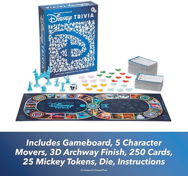 The Magical World of Disney Trivia Games – Board Games for Family Night, Multi-Player Board Game, Family Board Game, Travel Games, Disney Toys, Ages 6+