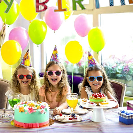 GINMIC Kids Sunglasses Bulk, 24Pack Valentines Neon Sunglasses for Kids,Boys and Girls, Great Gift for Birthday Party Supplies, Beach, Pool Party Favors, Fun Gift, Goody Bag Favors