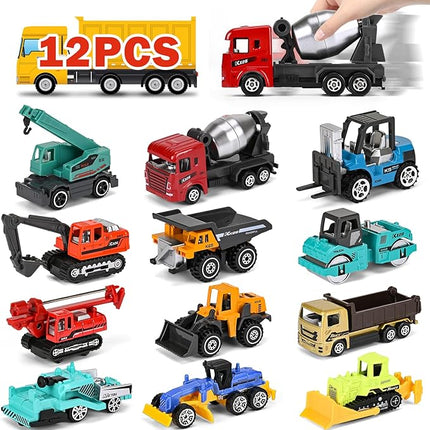 ZHFUYS 12PCS Metal Mini Cars Toy for Kids, Toy Cars for Kids, Trucks Toy Vehicles Set for Toddlers, Party Favors for Toddler Toys,Educational Play, Birthday Gift for Boys Girls