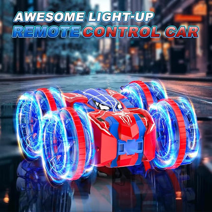 Waterproof Remote Control Car，4WD Land & Water 2.4 GHz RC Car Remote Control Boat，360°Rotation RC Stunt with LED Lights，Boys Girls Gifts All Terrain Water Beach Pool Toy