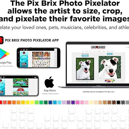 Pix Brix Pixel Art Puzzle Bricks - The Great Wave Off Kanagawa Pixel Puzzle, 4,187 Pieces - Patented Colorful Building Bricks to Recreate This Famous Print, Create Builds Without Water, Iron or Glue