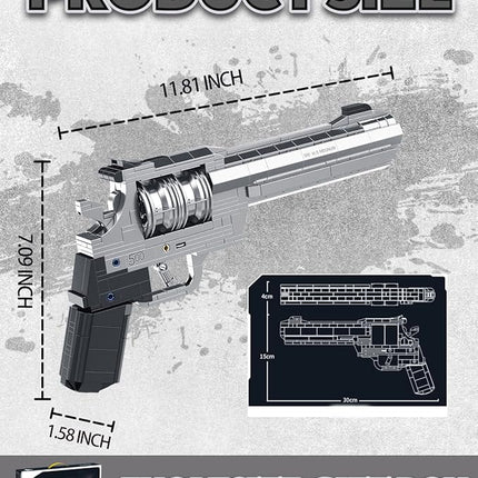 1:1 Revolver Building Blocks Gun Sets - 428 PCS Model Guns Collection Toy Building Bricks Sniper Set Shootable - Simulation Militarily Toy Lovers for Kids and Adults Gift