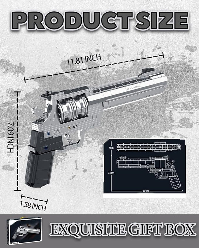 1:1 Revolver Building Blocks Gun Sets - 428 PCS Model Guns Collection Toy Building Bricks Sniper Set Shootable - Simulation Militarily Toy Lovers for Kids and Adults Gift