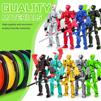 8Inch T13 Action Figure Assembly Completed,3D Printed Multi-Jointed Movable Toy Nova 13 Action Figures Desktop Decorations for Game Lovers Toy (Black Green)