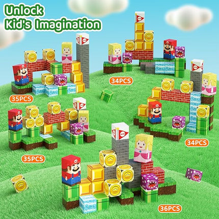 Magnetic Building Blocks Travel Toys for Kids Ages 4-8, Toddler Magnetic Cubes STEM Learning Set with Iron Storage Box – Portable Construction Toys for Boys Girls 3-5