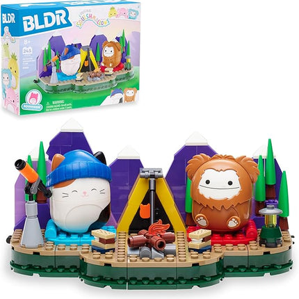 BLDR Squishmallows Benny and Cam's Outdoor Adventure Building Set - Cam The Cat and Benny The Bigfoot Buildable Figures - Squishmallows Fans 8+, 0050