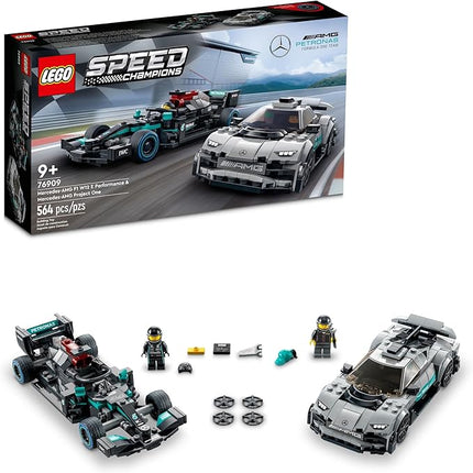 LEGO Speed Champions Mercedes-AMG F1 W12 E, Performance & Project One Toy Car Set, Mercedes Model Car Building Kit, Collectible Race Car Toy, Great Car Gift for Kids and Teens, 76909