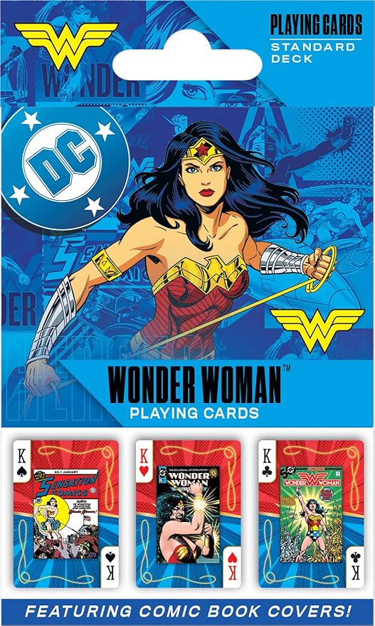 Masterpieces Officially Licensed Wonder Woman Playing Cards - 54 Card Deck for Adults