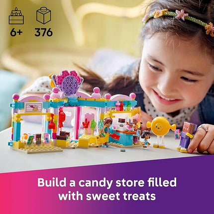 LEGO Friends Heartlake City Candy Store Building Toy - Pretend Play Set for Kids, Girls and Boys, Ages 6+ - Gift for Birthdays - with 2 Minidolls, a Micro-Doll, and a Cat Figure - 42649