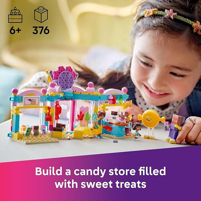 LEGO Friends Heartlake City Candy Store Building Toy - Pretend Play Set for Kids, Girls and Boys, Ages 6+ - Gift for Birthdays - with 2 Minidolls, a Micro-Doll, and a Cat Figure - 42649
