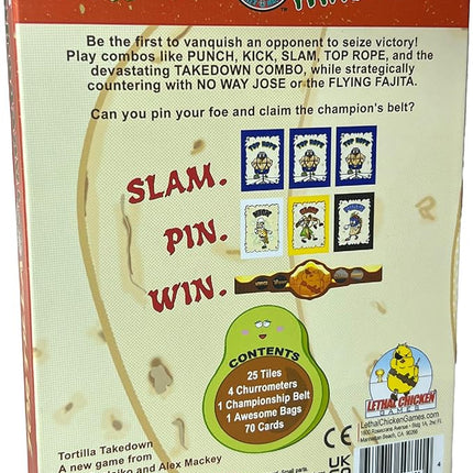 Tortilla Takedown – Luchador Card Game | Funny Family Game Night for Kids, Teens & Adults | Wrestling-Themed Party Game for 3–4 Players | Travel-Sized Take That Game | Age 8+