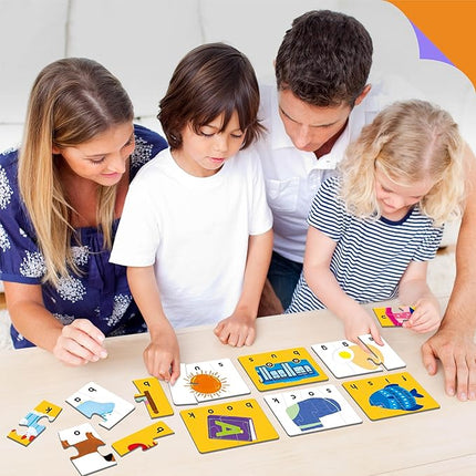 Self-Correcting Spelling Puzzles, Double-Sided Three and Four-Letter Word Spelling Cards with Picture Matching, 48 First Words Learning for Kindergarten Readiness, Preschool Ages 4+