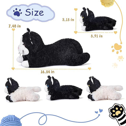 IKASA Mommy Cat Stuffed Animal Mom and Baby Plush Toy,Cute 16" Soft Cuddly Huggable Toys with Little Mini Babies Kitten,Gifts for Kids Girls Boys