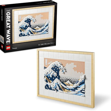 LEGO Art Hokusai The Great Wave Framed Japanese Wall Art Building Set - Unique Wall Decor for Home, Room, or Office - Fun Activity for Adults, Ages 18+ - Gift for Men and Women - 31208