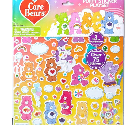 Care Bears Puffy Sticker Playset - Over 75 Reusable Stickers & 2 Play Scenes, Fun Activities, Travel Toys for Kids Ages 4-8