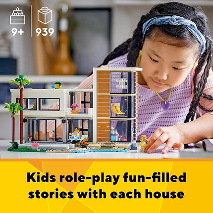 LEGO Creator 3 in 1 Modern Toy House - Kids Toy Building Set with 3 Building Options for Boys & Girls, Ages 9+ - with 2 Minifigures for Pretend Play - Gift Idea for Birthday - 31153