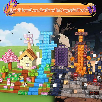 MITCIEN 220 PCS Magnetic Building Blocks - Magnetic Cubes for Kids Ages 3 4-8 8-12, STEM Educational Stacking Toys, Montessori Sensory Toys Gifts for Boys & Girls Christmas, Halloween, Birthday