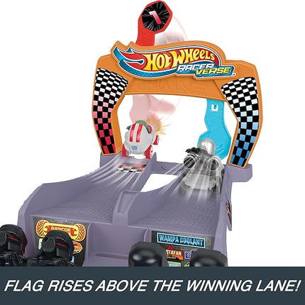 Hot Wheels Star Wars RacerVerse Toy Car Track Set & 2 Die-Cast Racers, Grogu's Great Race, U44Inspired by Star Wars, with Grogu and The Mandalorian