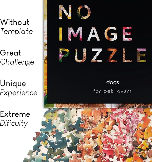 No Image Puzzle 1000 Irregular Pieces Extreme Difficult Jigsaw Challenge Adults Hardest Puzzle No Guide Ultimate Brain Teaser Intermediate Level Dogs Mystery Unique Gift