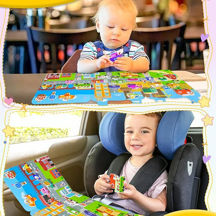 Benresive Reusable Sticker Books for Kids 2-4, Sticker Books for Toddlers 1-3 2-4, Toddler Travel Toys Activities Crafts Gifts - Vehicle