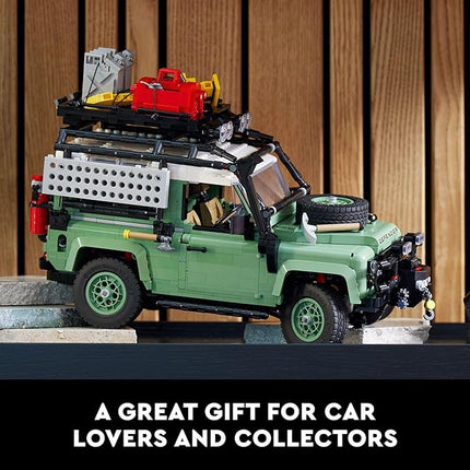 LEGO Icons Land Rover Classic Defender 90 10317 Model Car Building Set for Adults and Classic Car Lovers, This Immersive Project Based on an Off-Road Icon Makes a Great Graduation Gift for Him or Her