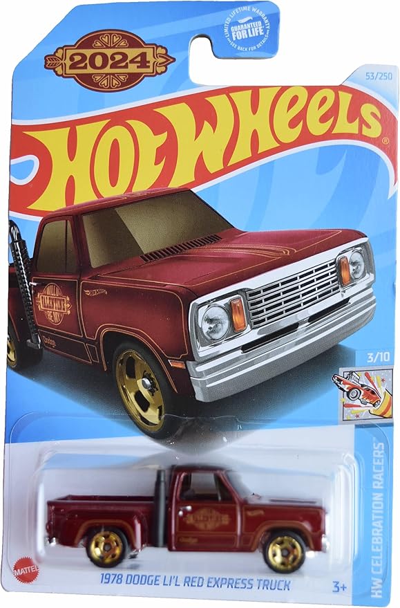 Matchbox Hot Wheels 1978 Dodge Li'l Red Express Truck, HW Celebration Racers 3/10 [red] 53/250