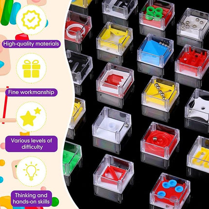 Sumind 24 Mini Maze Cube Puzzle Box Set, Balance Iq Maze Game 1.5 Inch 3D Brain Teaser Ball Ideal Prizes Gifts Puzzles Party Favor Games for Mind Challenge Gifts (Classic)