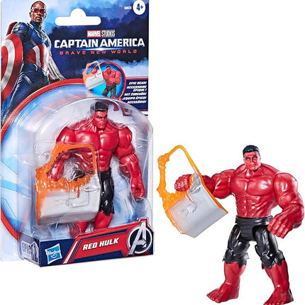 Marvel Avengers Epic Hero Series Captain America: Brave New World Red Hulk Action Figure, 4-Inch Super Hero Toys for Kids Ages 4+