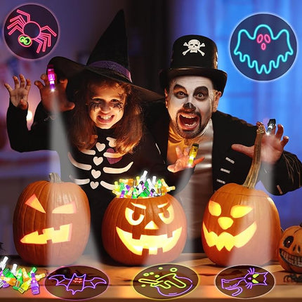 40 PCS Halloween Party Favors for Kids Light Up Finger Lights, Halloween Glow in the Dark Toys Bulk Goodie Bags Stuffers Fillers Non Candy Trick or Treat Toys Halloween Prizes Classroom Party Supplies