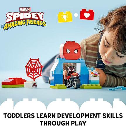 LEGO DUPLO Marvel Spin’s Motorcycle Adventure Fantasy Playset, Based on Spidey and His Amazing Friends TV Show, Build-and-Rebuild, Toddler Toys, Preschool Motorcycle Toy for Kids' Ages 2 and Up, 10424