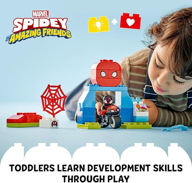LEGO DUPLO Marvel Spin’s Motorcycle Adventure Fantasy Playset, Based on Spidey and His Amazing Friends TV Show, Build-and-Rebuild, Toddler Toys, Preschool Motorcycle Toy for Kids' Ages 2 and Up, 10424