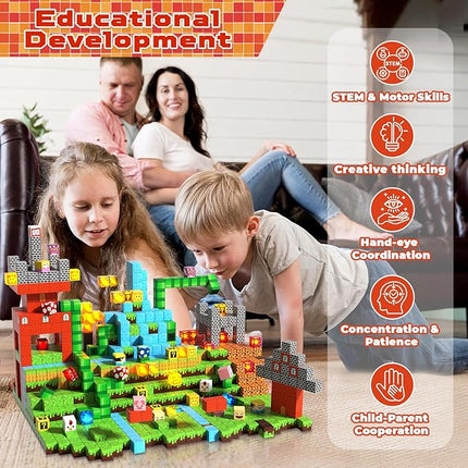 Goody King 200pcs Magnetic Blocks with Light Blocks, Educational Sensory Magnet Toy Gift, STEM Montessori Building Set for Kids Ages 3+, Creative Magnetic Cubes Construction Playset