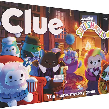 CLUE: Squishmallows Board Game| Official Squishmallows Merchandise | Collectible Clue Game Featuring Cam, Emily, Leonard, Lola and More