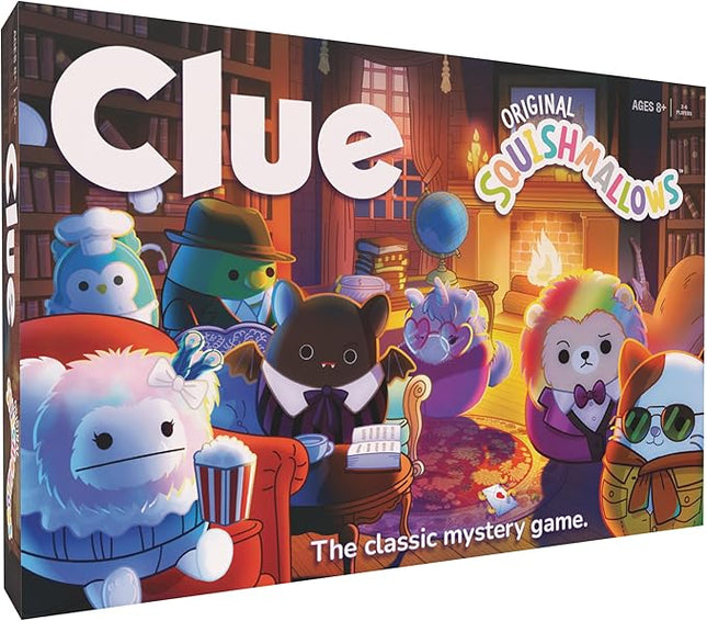 CLUE: Squishmallows Board Game| Official Squishmallows Merchandise | Collectible Clue Game Featuring Cam, Emily, Leonard, Lola and More