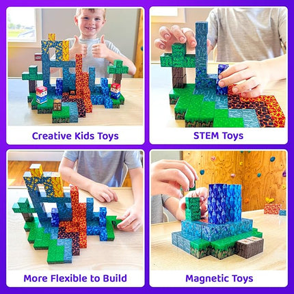 Magnetic Blocks 100PCS Kids Toys Magnetic Building Blocks Sensory Stem Boys Toys Ages 3-5 4-6 5-7 Classroom Must Haves 3 4 5 6 7 8 9 10 Year Old Boy Birthday Gifts
