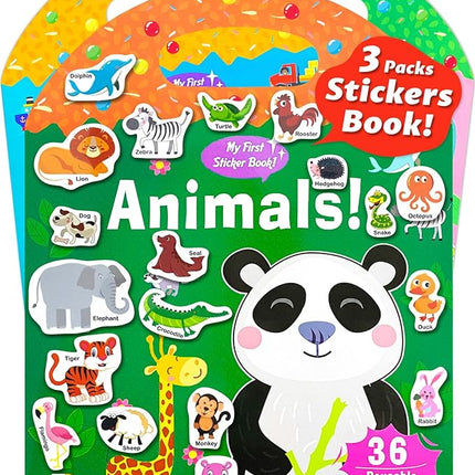 Reusable Sticker Book for Toddlers 2-4 Years, Stickers for Kids, Toddler Sticker Book Ages 1-3, Toddler Craft Activities, Toddlers Travel Toys Ages 2+ Boy Girl Birthday Gifts
