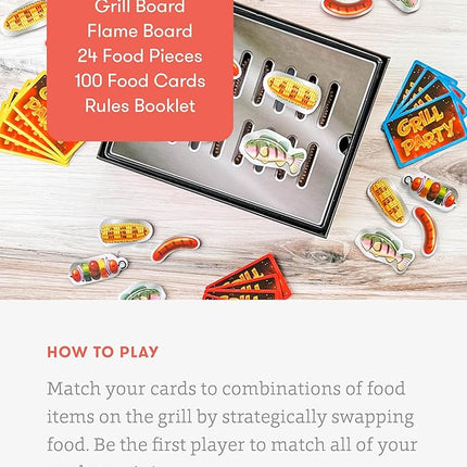 SimplyFun Grill Party - A BBQ Algebra Game for 3rd Grade Math - Engaging and Educational Math Games for Kids Ages 8-12 - 2 to 5 Players - Ages 8 & Up