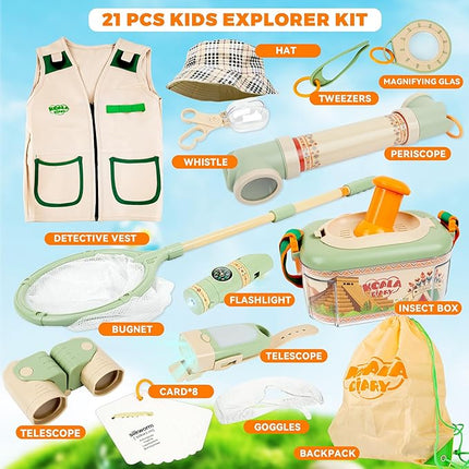 SMILESSKIDDO Kids Explorer Kit, 27 Pcs Outdoor Explorer Kit & Bug Catching Kits - Kid Nature Kits Outdoor Camping Adventure Toys for Kids 3+ Years Old