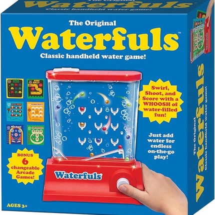 Playmonster Original Waterfuls Classic Handheld Water Games – Kids Games, Retro Travel Games, Fidget Toys for Kids, Autism Toys, 6 Interchangeable Back Panels, Screen Free Play, Portable, Ages 3+